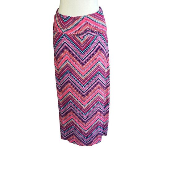 Cynthia Rowley Pink Zigzag Stripe Beachy Liquid Knit Strapless Dress Size Small - Picture 3 of 9